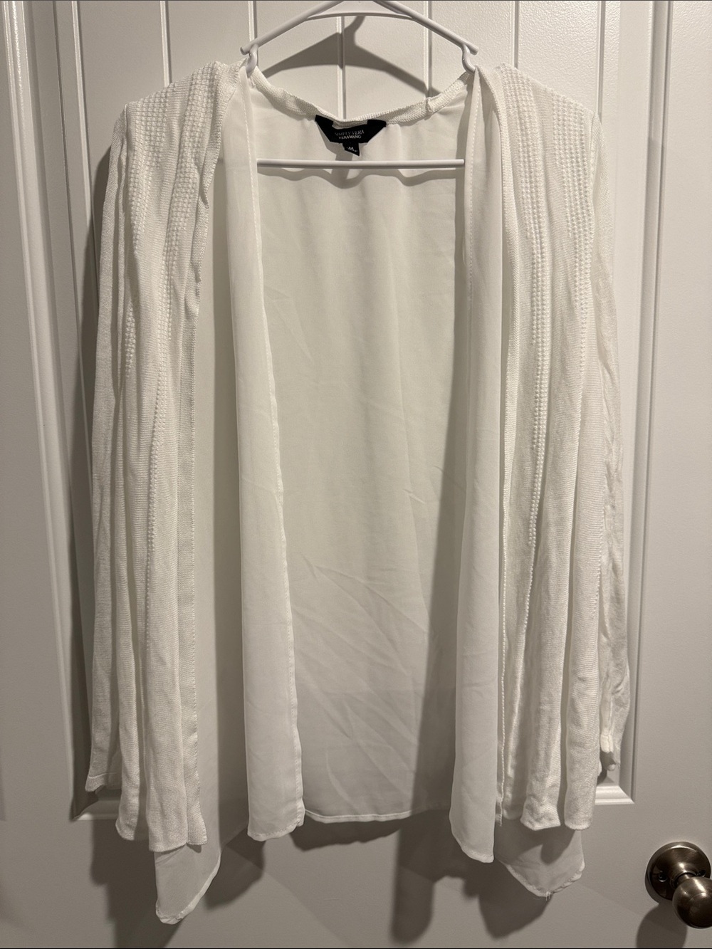 Simply Vera Vera Wang White Open-Front Lightweight Shirt Jacket